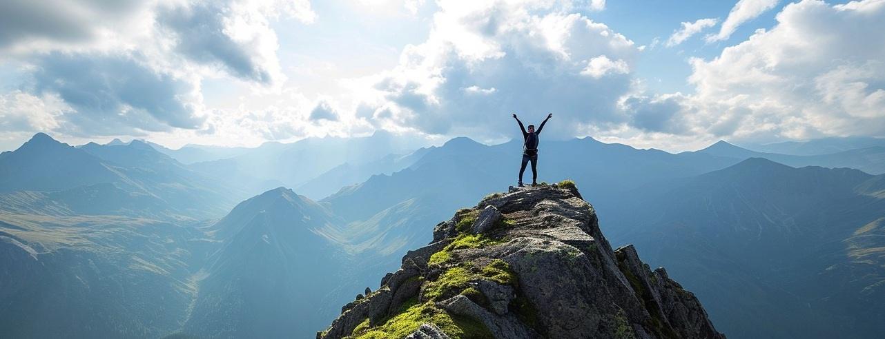 proclaiming success on the mountaintop
